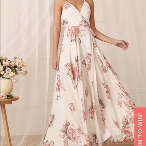 Lulus elegantly inclined floral wrap dress